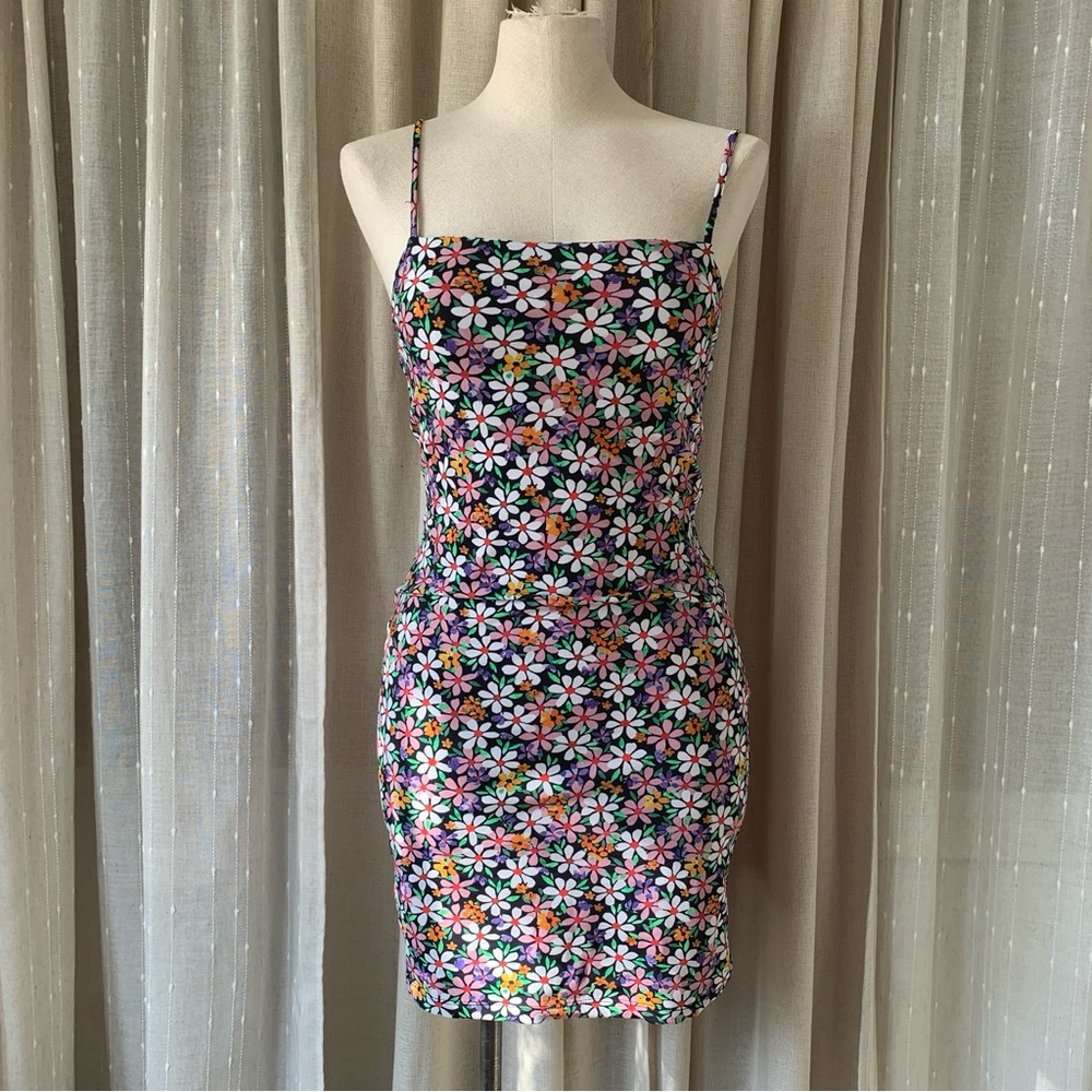ZARA FLORAL RETRO MINI DRESS